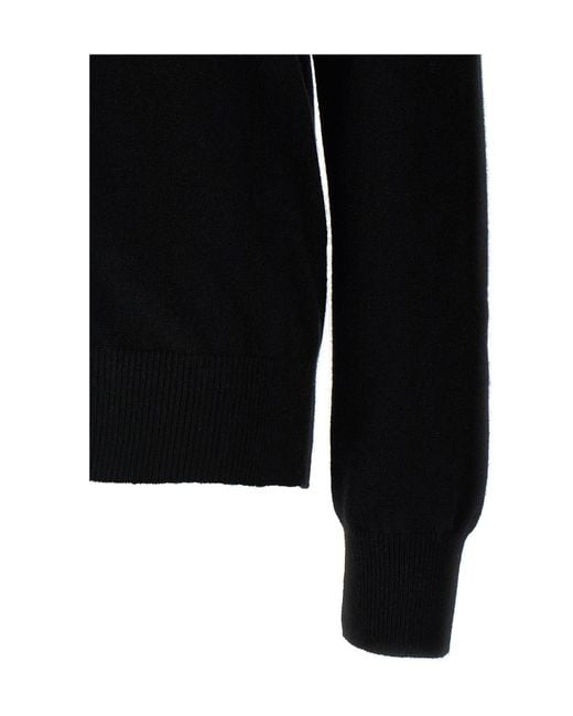 COMME DES GARÇONS PLAY Black Button-Closure Wool Cardigan With Logo Patch