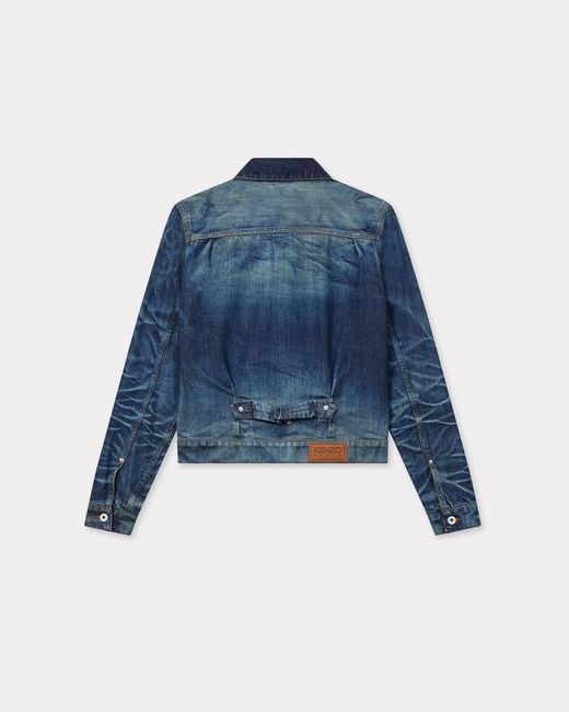 KENZO Blue Logo Patch Denim Jacket for men