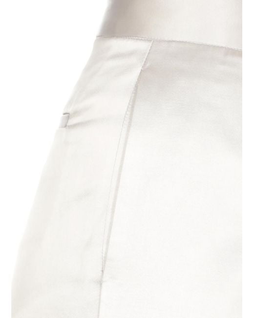 Fabiana Filippi Gray Cropped Satin Trousers