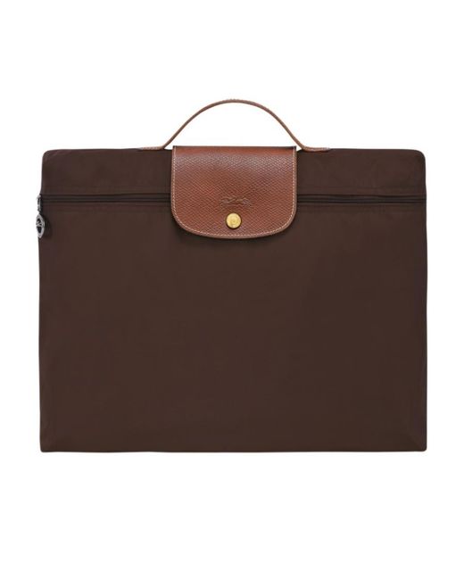 Longchamp Brown Le Pliage Original S Button Briefcase for men