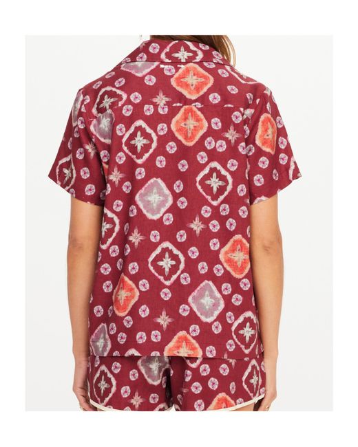 The Upside Red Miri Andie Patterned Short-Sleeve Shirt