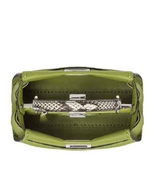 Fendi Green Peekaboo Mini Top Handle Bag