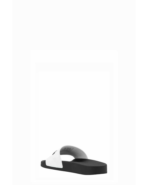 Balenciaga White Logo Pool Slides