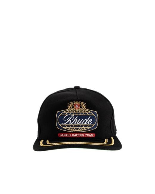 Rhude Black Logo-Embroidered Baseball Cap for men