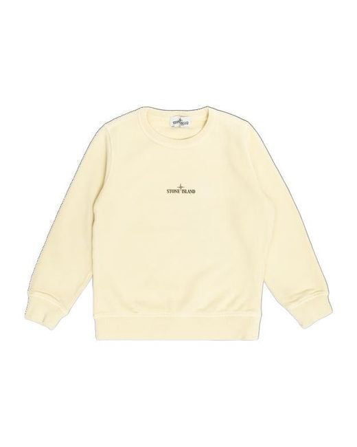 Stone Island Natural Junior Compass Printed Crewneck Sweatshirt