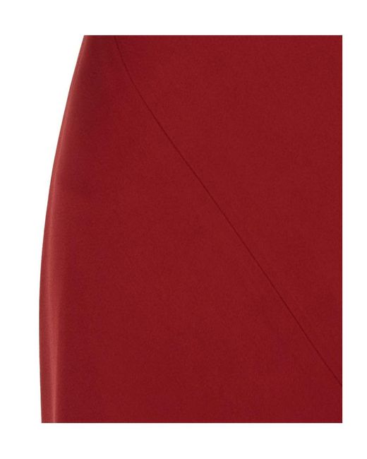 Antonelli Red Draped Neckline Long Dress