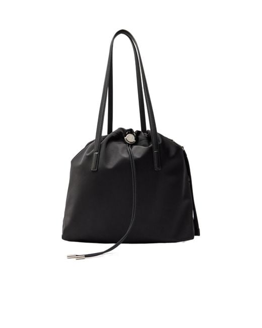 Moncler Black Drawstring Nylon Tote Bag