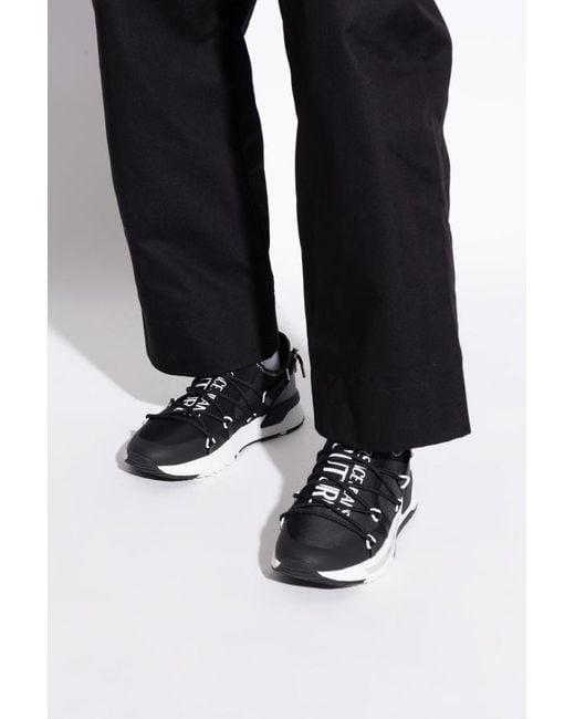 Versace Jeans Black Couture Logo Printed Low-Top Sneakers for men