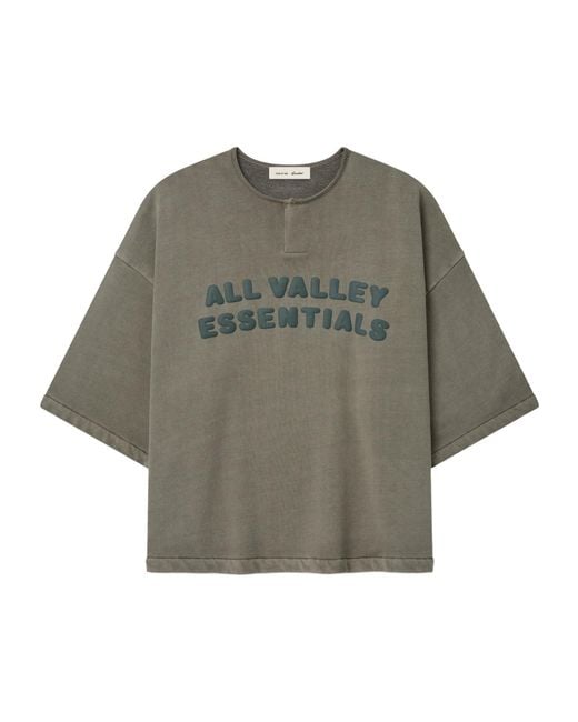 Fear Of God Gray 3/4 Henley Sweatshirt for men