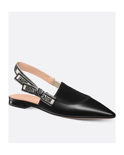 Dior Black J'A Slingback Flat