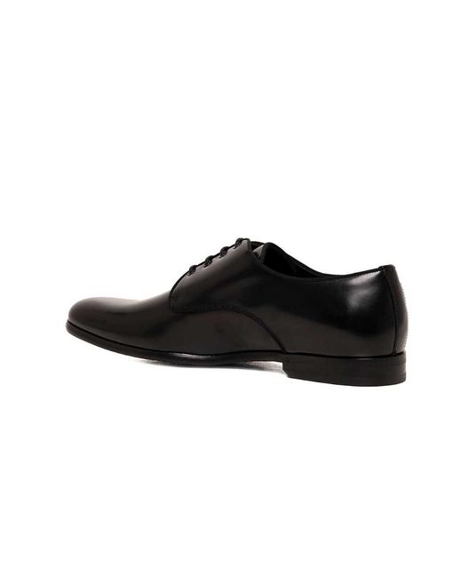Dolce & Gabbana Black Raffaello Lace-Up Derby Shoes for men