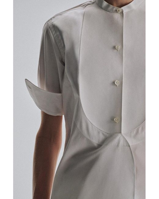 The Row White Elaris Bib-Panel Shirt
