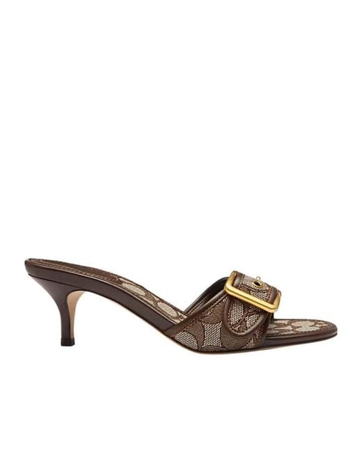 COACH Brown 55Mm Margot Buckle Heeled Sandals