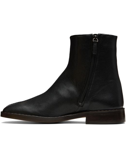 Lemaire Blue Piping Zipper Boots for men