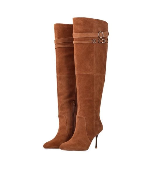 Pinko Brown Suede Boots