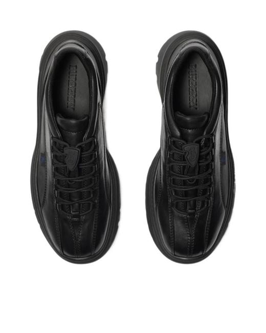 Burberry Black Scoot Lace-Up Sneakers for men