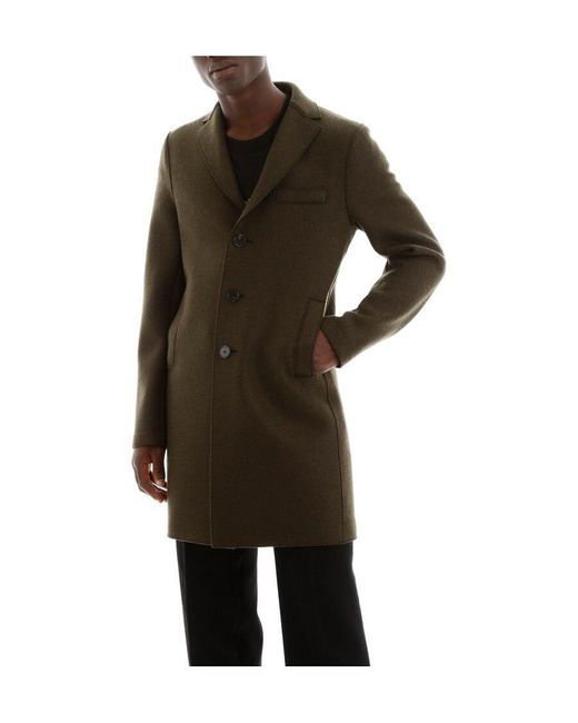 Harris Wharf London Black Button-Up Coat for men
