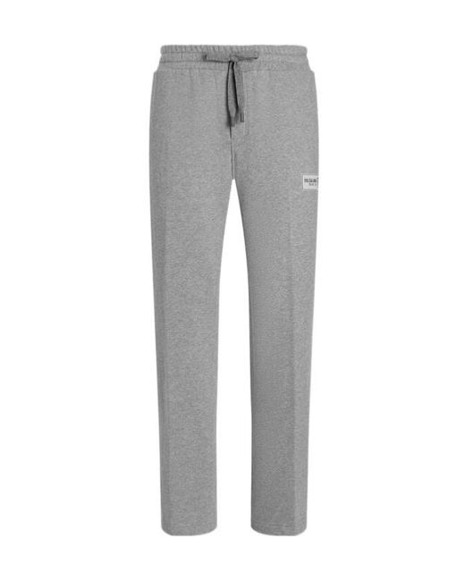 Dolce & Gabbana Gray Logo Printed Jersey Jogging Pants for men