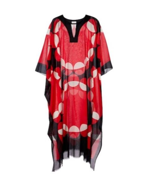 Dries Van Noten Red Printed Cotton Kaftan