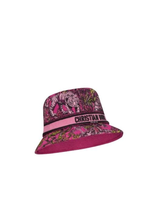Dior Purple Christian D-Bobby Toile De Jouy Voyage Fisherman Hat