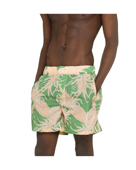 Valentino Green Pineapple Print Swim Shorts for men
