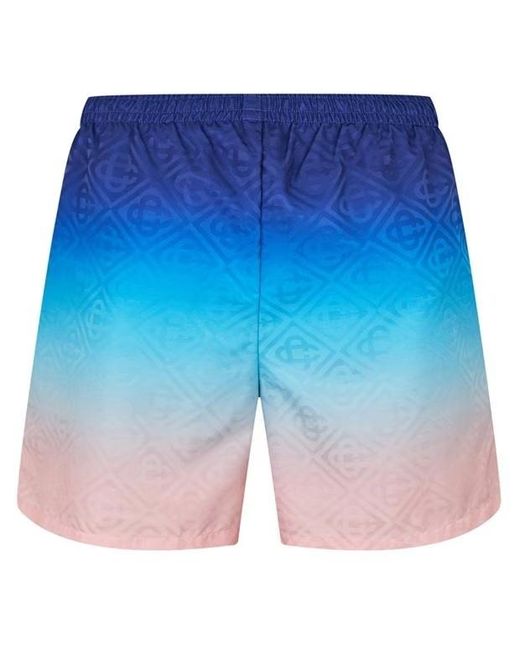Casablanca Blue Lettering Logo Swim Shorts for men