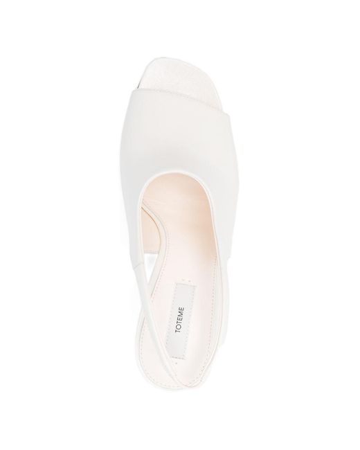 Totême  White Totême Open-Toe Slingback Sandals