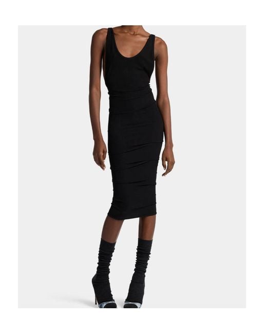 DSquared² Black Chic Night Long Jersey Dress