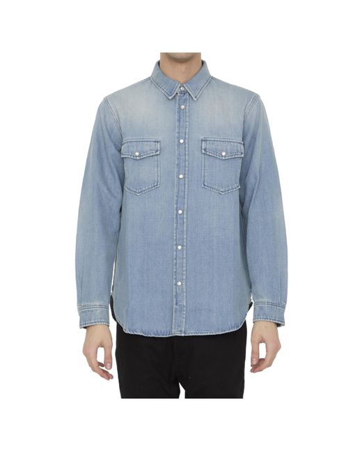 Saint Laurent Blue Oversize Shirt for men