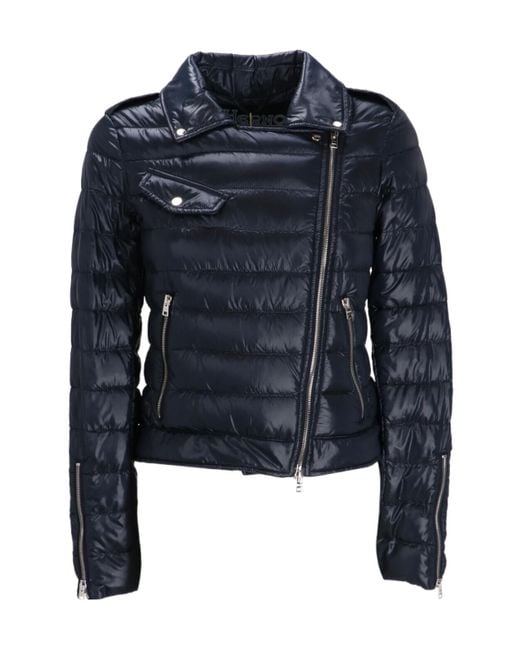 Herno Blue Zip Quilted Jacket