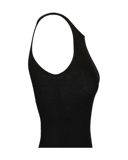 Lisa Yang Black Lynette Ribbed Slim Top
