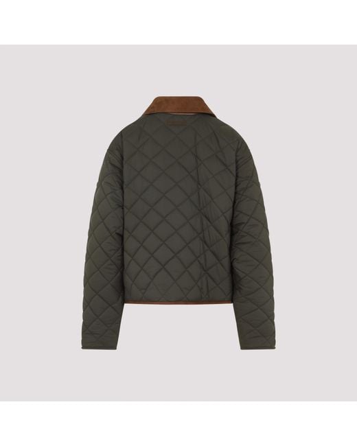 Miu Miu Green Quilted Technical Pongé Blouson Jacket