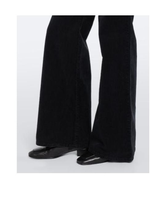 Nili Lotan Black Florence Corduroy Wide-Leg Pants