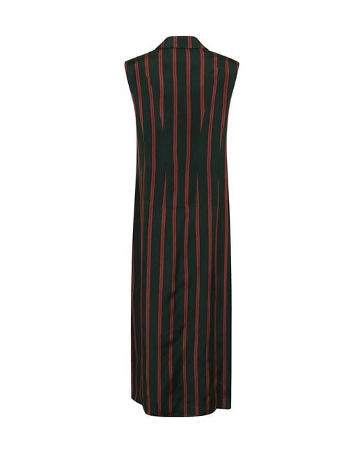 Dries Van Noten Black Covy Striped Sleeveless Dress
