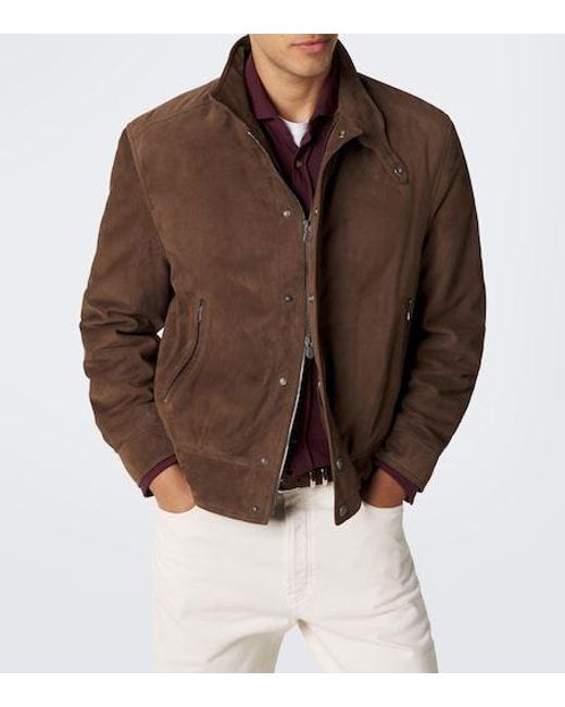 Brunello Cucinelli Brown Suede Jacket for men