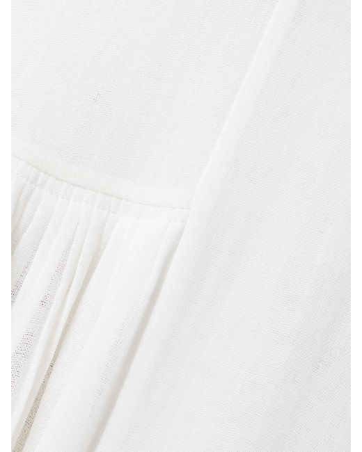 The Row White Trim Pleated Skirt