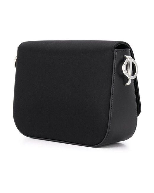 Prada Black Enamel Triangular Motif Shoulder Bag