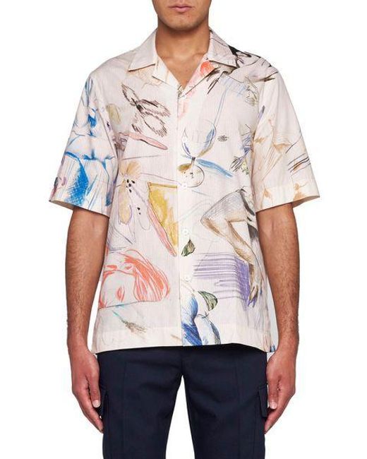 Paul Smith White Sketchbook Print Short-Sleeved Shirt for men