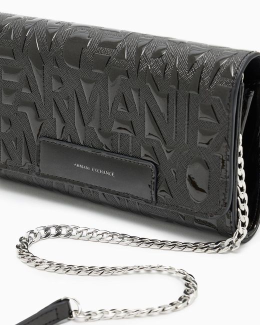ARMANI EXCHANGE Gray Mini Embossed Clutch Bag