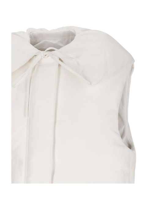 Jil Sander White Sleeveless Padded Gilet