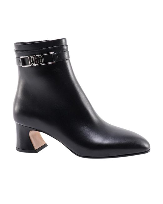 Ferragamo Black Ferragamo Logo Tag Ankle Boots