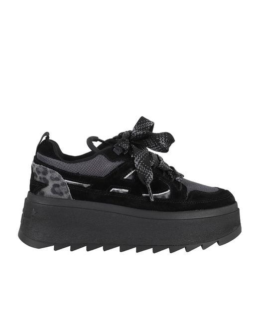 Ash Black Thick-Soled Casual Shoes