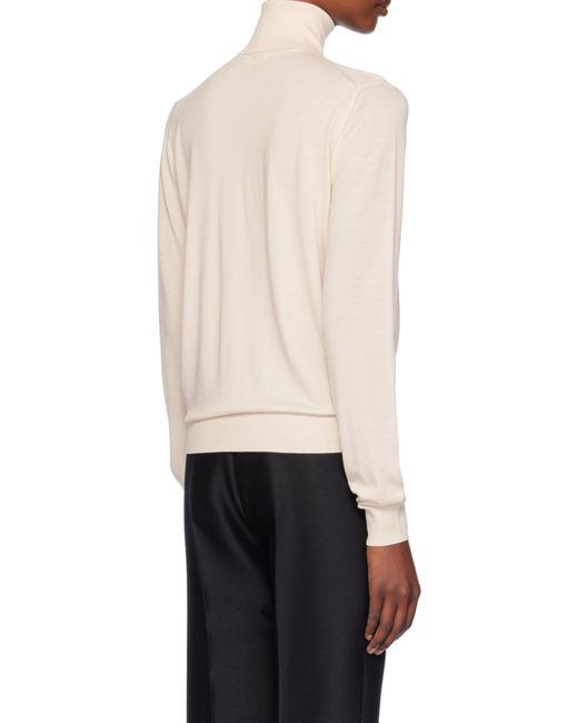 The Row White Heva Turtleneck Jumper