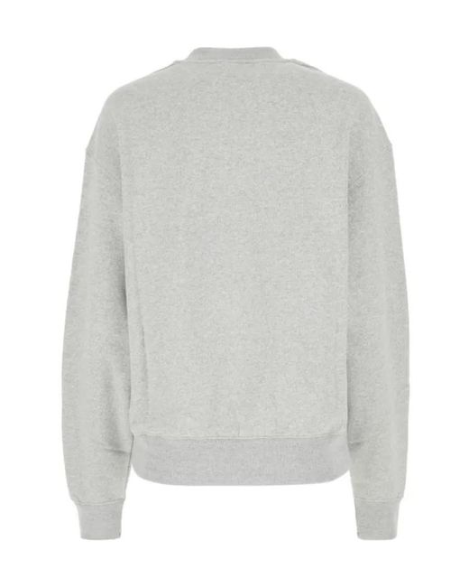 Jil Sander Gray Logo-Patch Straight Hem Sweatshirt