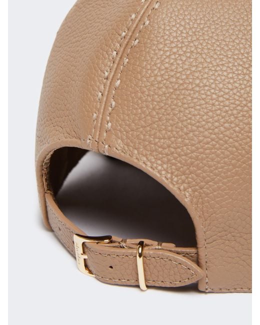 Max Mara Natural Leather Baseball Cap