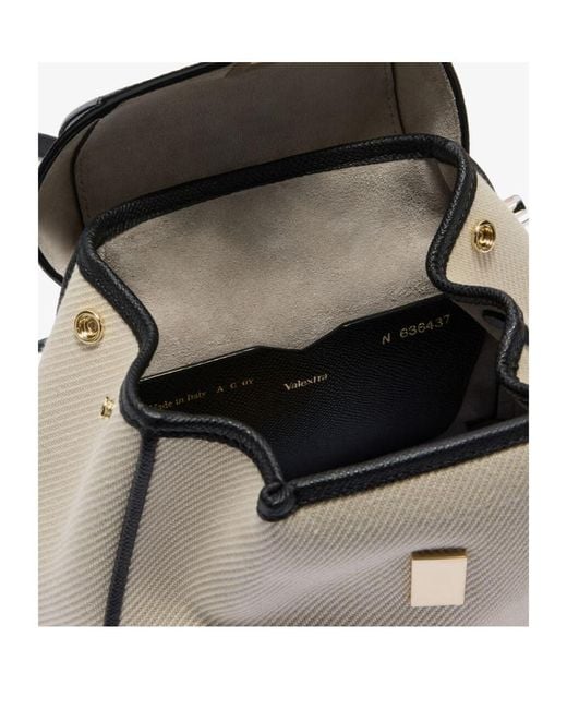 Valextra Black Iside Textured Canvas Backpack Mini