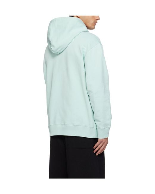 MM6 by Maison Margiela Blue Logo-Patch Hoodie for men