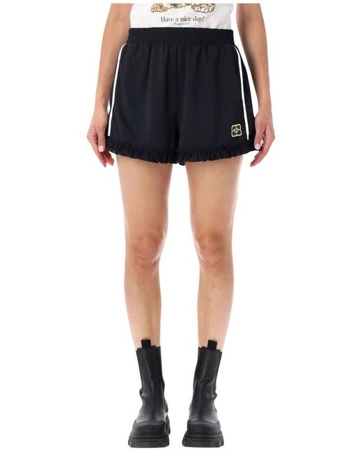 Ganni Blue Elastic Waist Shorts