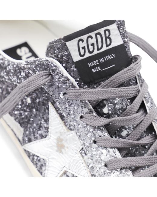 Golden Goose Deluxe Brand White Super Star Glittered Sneakers