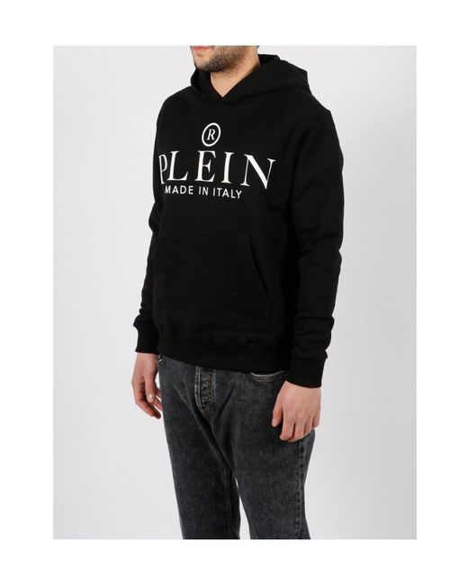 Philipp Plein Black Logo-Print Hoodie for men